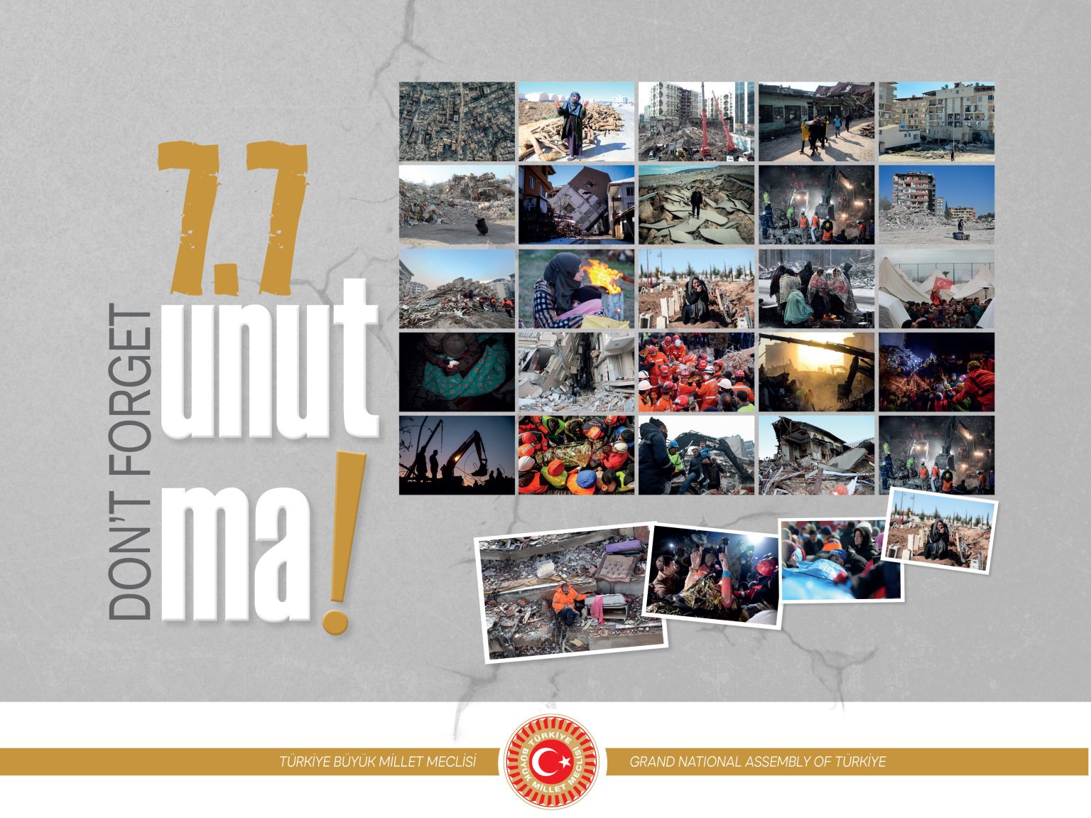 "7.7 Unutma" isimli kitapta yer alan 77 fotoğraf, depremin yıkıcı etkisini, acıyı, hüznü, umudu ve dayanışmayı gözler önüne seriyor.