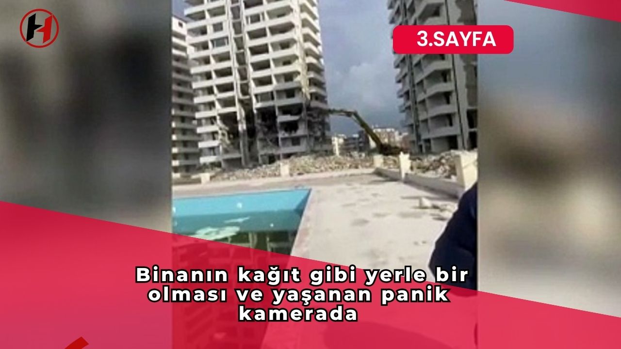 Binanın kağıt gibi yerle bir olması ve yaşanan panik kamerada