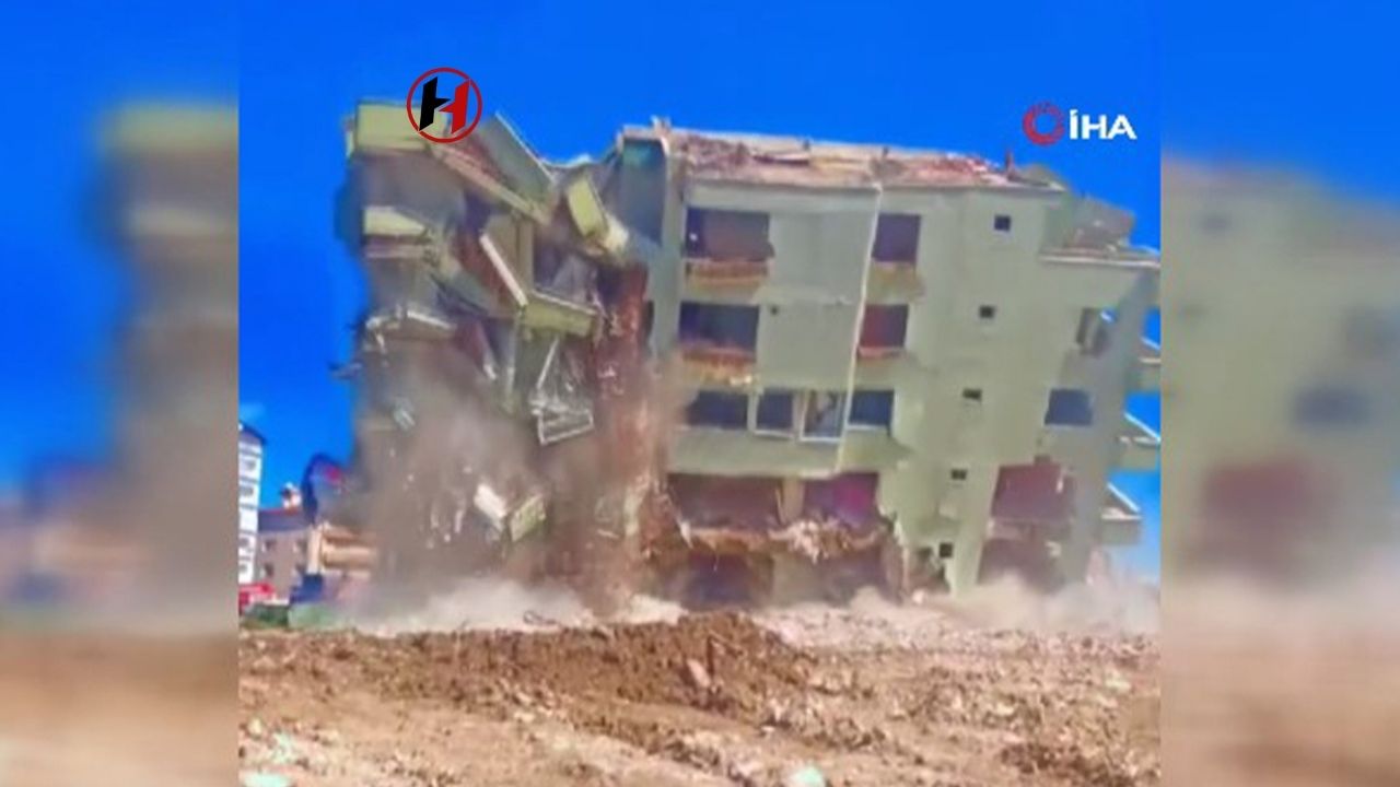Hatay'da Depremzede Bina Kontrollü Olarak Yıkıldı! O Anlar Kamerada