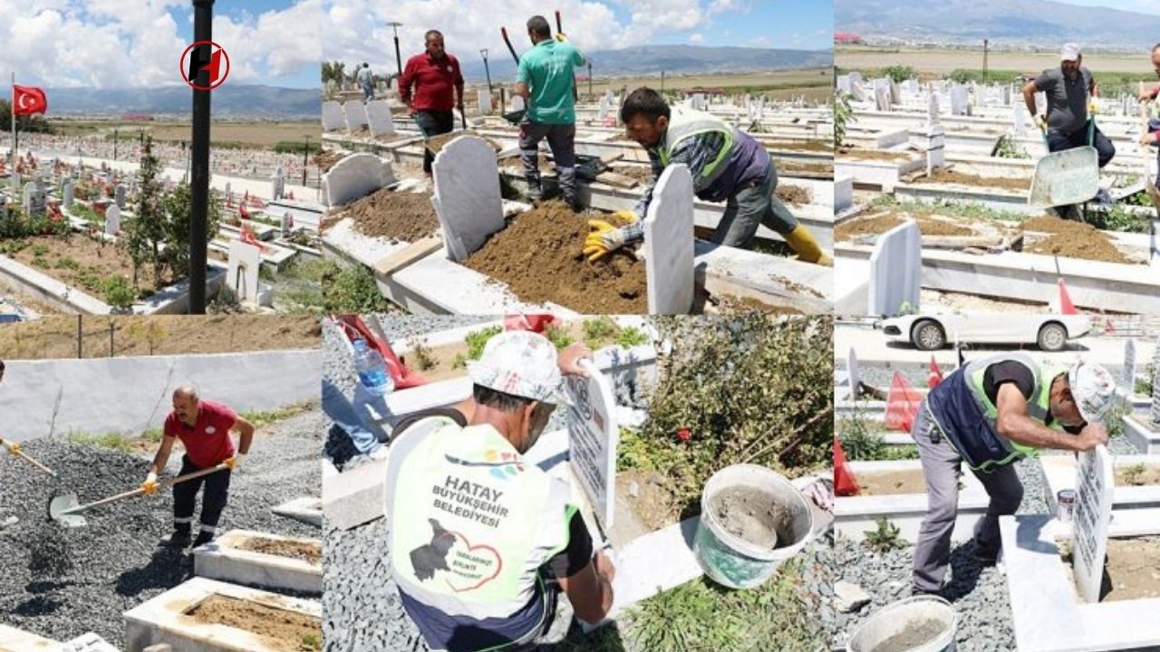 Hatay'da Mezarlıklar Yenilendi: Narlıca Deprem Şehitleri Mezarlığı'nda Bakım Çalışmaları Tamamlandı!