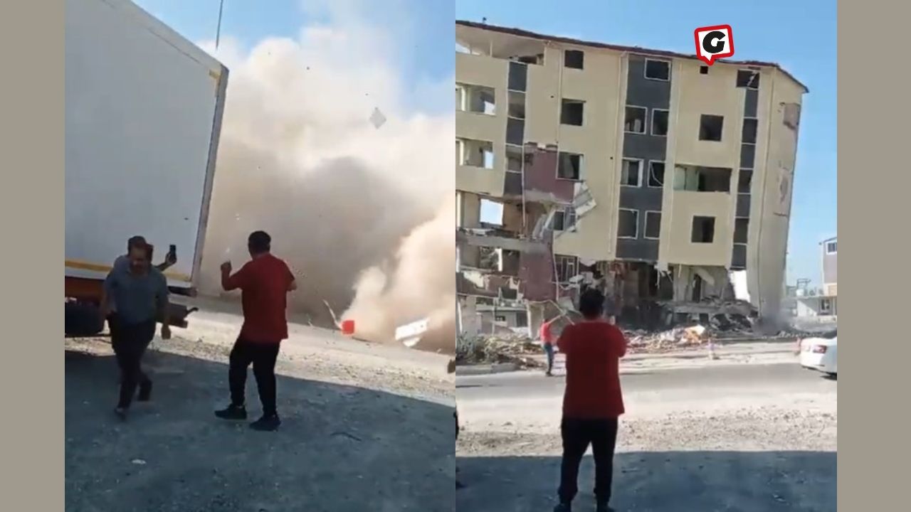 Hatay'da 6 Katlı Bina Yıkılırken Yaşanan Korku Anları