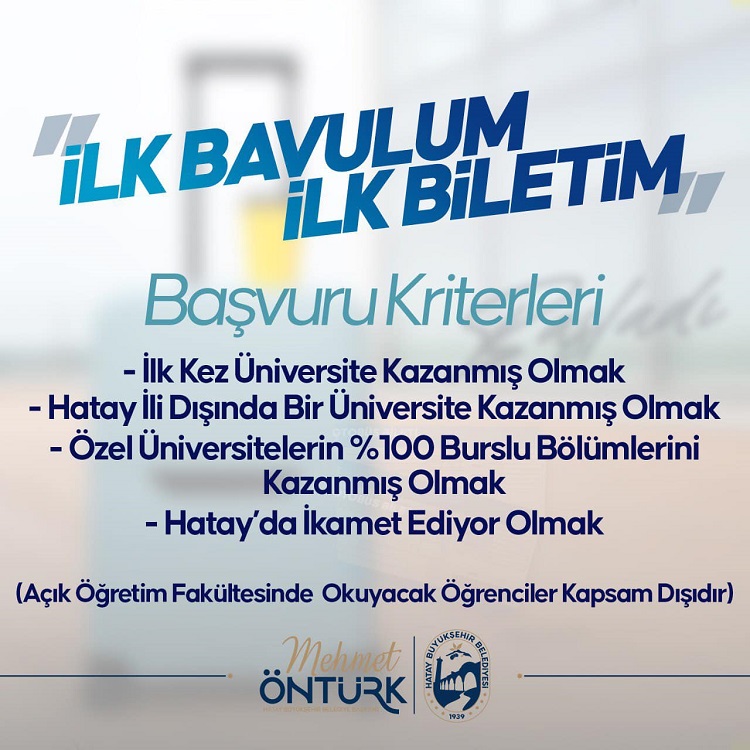 Hatay Büyükşehir Belediyesi, üniversiteyi ilk kez kazanan öğrencilere yönelik başlattığı "İlk Bavulum İlk Biletim Projesi" ile öğrencilerin eğitim hayatına başlamasına destek oluyor.