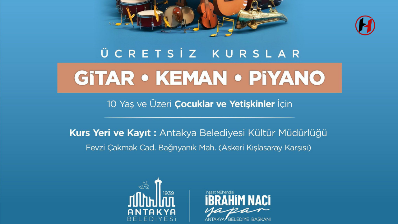 Antakya'da Müzik Eğitimi Ücretsiz! Keman, Piyano, Gitar Kursları Başlıyor