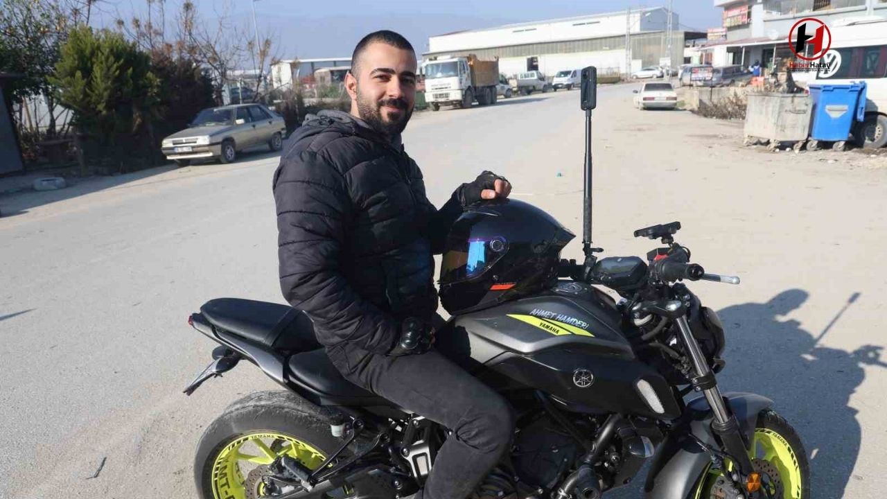 Antakyalı Motosiklet Tutkunundan Sıra Dışı Doğum Günü Kutlaması