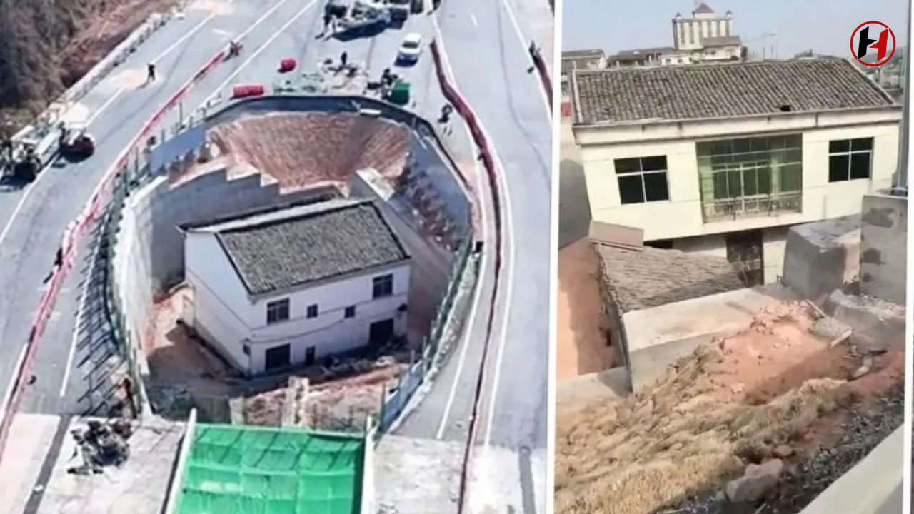 Çin'de İnatçı Ev Sahibi: Otoyol Evinin Tam Üzerinden Geçiyor!
